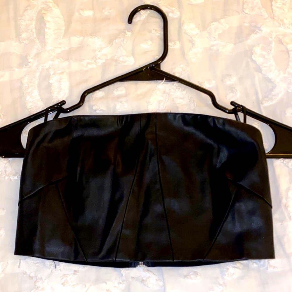 Faux Leather Tube Top